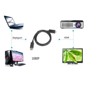 Displayport to Hdmi Kablo DP Dönüştürücü - 1.8m - Altın Uçlu