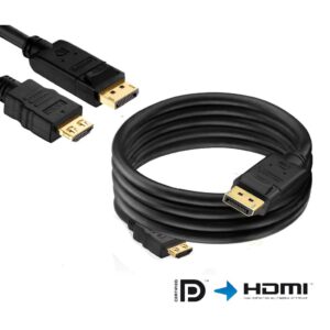 Displayport to Hdmi Kablo DP Dönüştürücü - 1.8m - Altın Uçlu