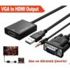 Vga To Hdmi Kablo Dönüştürücü Adaptör Görüntü Ve Ses Çevirici