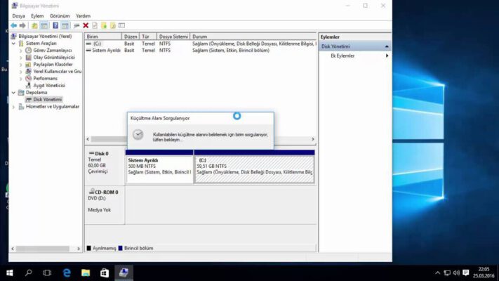 Windows 10 Harddisk Bölme  