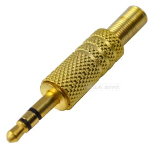 3.5mm Stereo Erkek Jak - Metal Gold Altın Sarı 3.5 mm soket