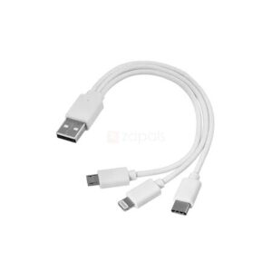 Üçü Bir Arada Data Şarj Kablosu - Mikro USB, 8 Pin Apple, USB Type-C 3lü Şarz