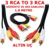 RCA Erkek - 6.3mm Dişi Çivi Jack Çevirici Gold Plated  
