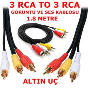 1.8m 3 RCA to 3 RCA Görüntü Ses Kablosu
