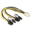 4 Pin Molex to 6 Pin Ekran Kartı Power Güç Kablosu Bakır - 20cm  
