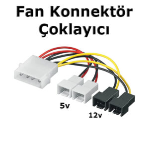 Molex 4 Pin to 3 Pin Fan Konnektör Soket Çevirici Kablo