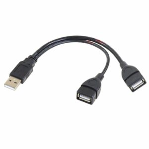 USB A Erkek to 2 USB A Dişi Kablo - Panel Tipi - 50cm