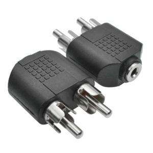 2 RCA Erkek to 3,5mm Dişi Jack Çevirici Dönüştürücü Adaptör
