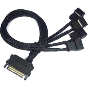 Sata Power To Fan Çevirici 4 Port Y Pin Pwm Çoklayıcı Splitter Fan Kablosu