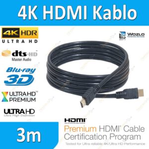 4K 3D Ultra HD 3 Metre Ethernet Hdmi Kablo Altın Uçlu Hdmi Kablo