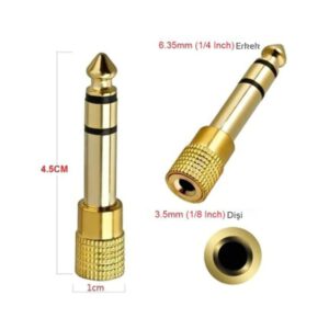 6.3mm Erkek 3.5mm Çivi Çevirici Çivi Jak  Gold