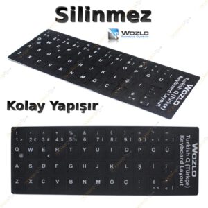 Türkçe Siyah Q Klavye Etiketi - Laptop PC Sticker