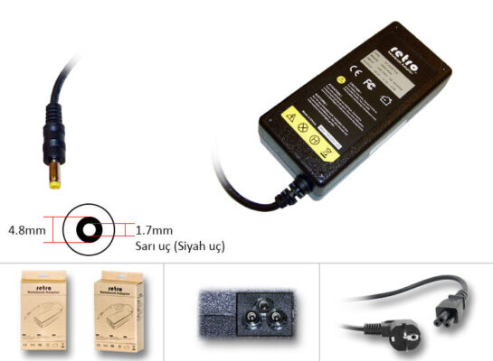 Hp Compaq 65W Sarı Uç Notebook Adaptör RNA-HC01  