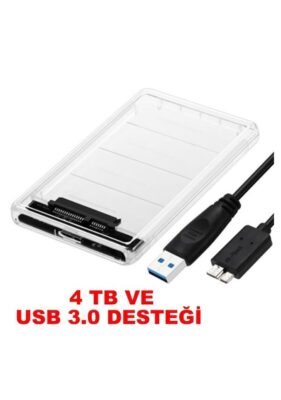 2.5 Hdd Kutusu Usb 3.0 Sata Harddisk Kutu - Şeffaf  