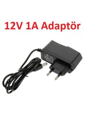 12V 1A Adaptör 12 Volt 1 Amper Led  Modem Mini Uydu Adaptörü  