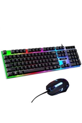 Kablolu Led Işıklı Oyuncu Klavye Mouse Seti  