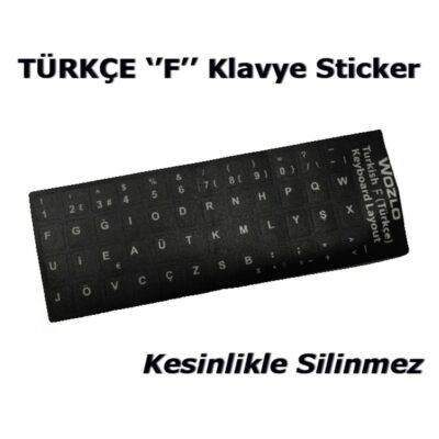 Türkçe Siyah F Klavye Etiketi - Silinmez - F Klavye Sticker  
