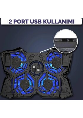 Ledli 4 Fanlı Laptop fan Notebook Soğutucu laptop soğutucu  