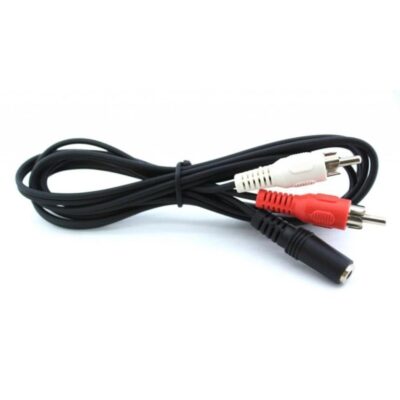 2 RCA Erkek -3.5mm Stereo Dişi Ses Dönüştürücü 40 Cm  