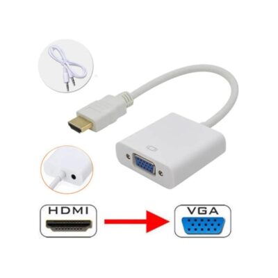 Hdmi To Vga Kablo Çevirici Dönüştürücü + Ses  