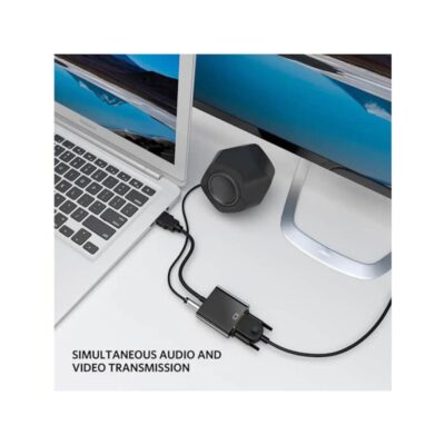 Hdmi To Vga Kablo Çevirici Dönüştürücü + Ses  