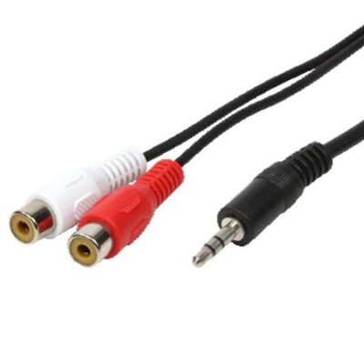 3.5mm Stereo Erkek 2Rca Dişi Tos Ses Kablosu Çevirici  
