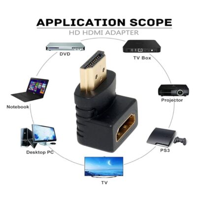 HDMI Dirsek 90 Adaptörü HDMI ERKEK DİŞİ - HDMI L Çevirici UZATMA  
