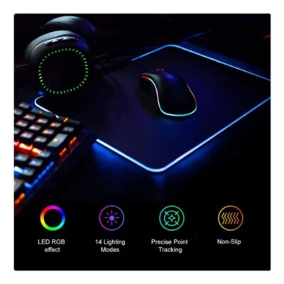 RGB Mouse Pad - 25*35cm Kaymaz Taban RGB Işıklı Mousepad  