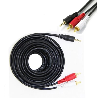 5m Stereo 3.5mm to 2 Rca Kablo Aux 5+1 Ses Sistemi - 5 Metre