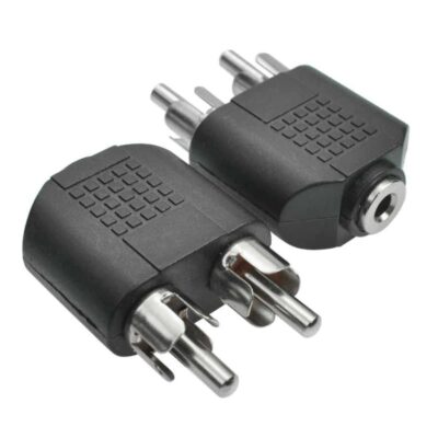 2 RCA Erkek to 3,5mm Dişi Jack Çevirici Dönüştürücü Adaptör  