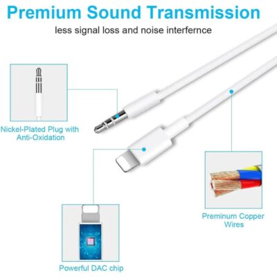 iPhone Aux kablo Kulaklık Çevirici 3.5 mm Jack Giriş 1 m