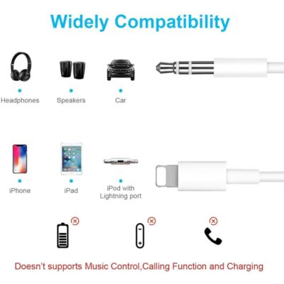 iPhone Aux kablo Kulaklık Çevirici 3.5 mm Jack Giriş 1 m