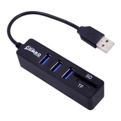 3 Port USB 2.0 Çoklayıcı Hub Kart Okuyucu 2 in 1 Combo SD TF  