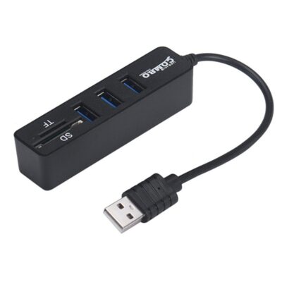 3 Port USB 2.0 Çoklayıcı Hub Kart Okuyucu 2 in 1 Combo SD TF  