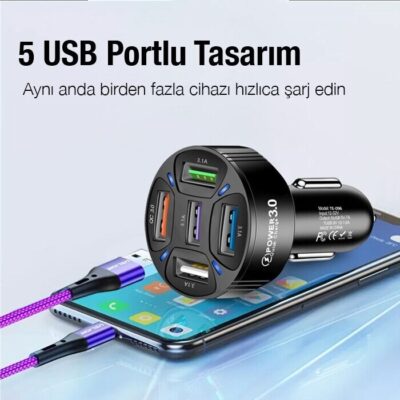 Araç Usb Şarz Araç İçi Çakmaklık Şarj Başlığı
