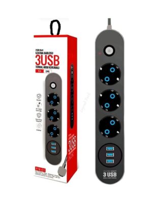 Termal Akım Korumalı Priz Isıya Dayanıklı 3lü Priz  