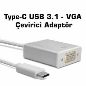 USB TYPE-C To Vga Çevirici Dönüştürücü Kablosu Typec Vga Type-C