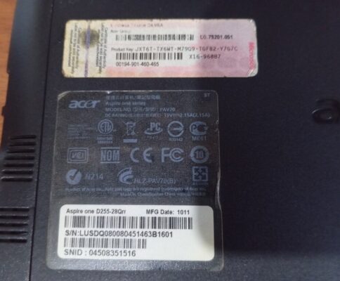 arızalı acer aspire one d255-28Qrr  