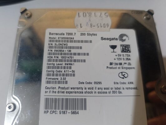 3.5 inch Seagate ST3200822AS 7200 200 gb sata sabit disk  