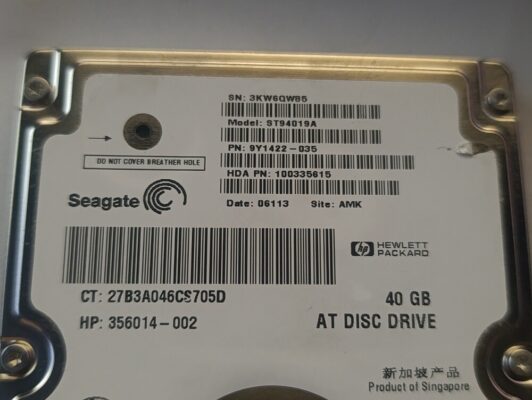 2.5" Seagate ST94019A 40 Gb 2.5 inc ide hard disk  