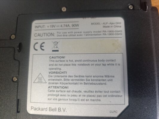 Packard Bell Alp Ajax Gn3 - Arızalı Laptop - Bozuk Hurda  