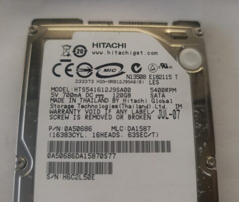 HTS541612J9SA00 120 gb sata sabit hard disk 2.5"  