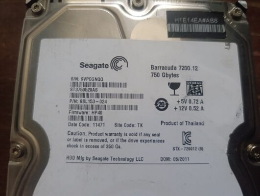 st3750528AS 750 gb arızalı hdd bozuk hard disk  