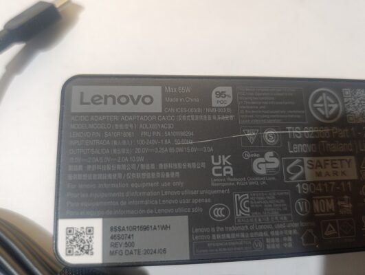 orjinal lenovo 65 watt type-c usb şarj aleti  