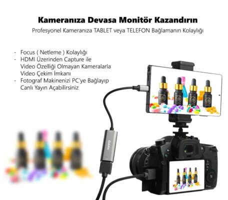 Type-C to HDMI 4K@30Hz, Video/Ses Yakalama Canlı Yayın, Tak Çalıştır Kayıt Cihazı  