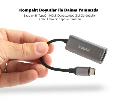 Type-C to HDMI 4K@30Hz, Video/Ses Yakalama Canlı Yayın, Tak Çalıştır Kayıt Cihazı  