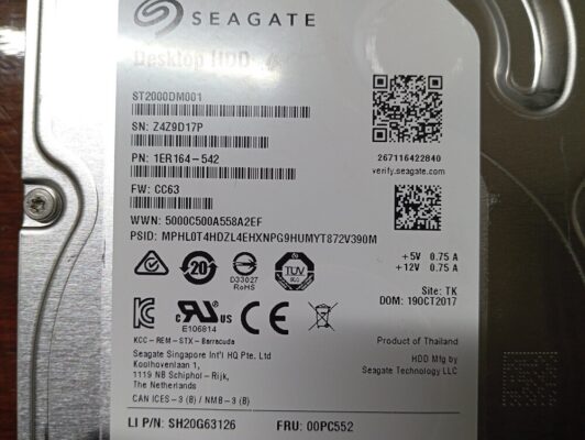 bozuk harddisk st2000dm001  
