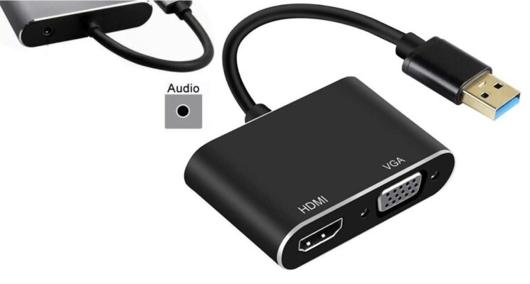 Usb 3.0 To Hdmi Vga 1080P Monitör Genişletici Çevirici Dönüştürücü Adaptör