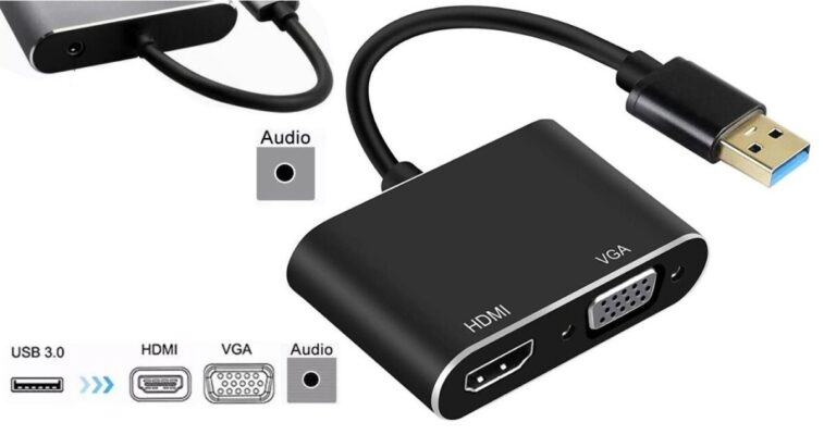 Usb 3.0 To Hdmi Vga 1080P Monitör Genişletici Çevirici Dönüştürücü Adaptör