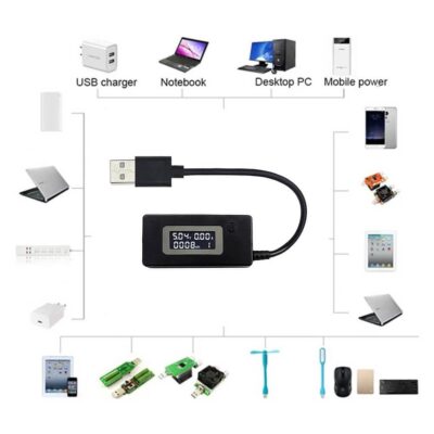 USB Voltaj ve Akım Ölçer Test Cihazı